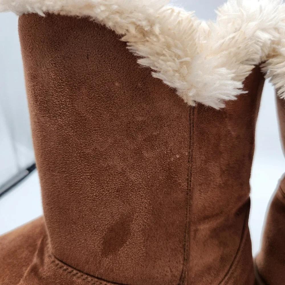 Roebuck‎ & Co. Alexia Bootie Womens 9 Brown Faux Fur Lined Winter Boots